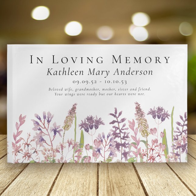 Livro De Visitas No Loving Memory Wildflower Memorial Funeral (Criador carregado)