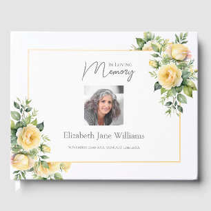 Livro De Visitas No Loving Memory Yellow Roses 1 Foto