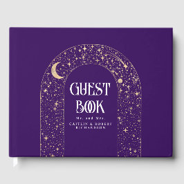 Livro De Visitas Noite Sky Stars Celestial Purple Wedes