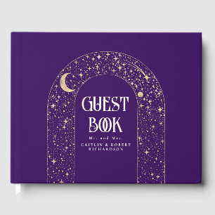 Livro De Visitas Noite Sky Stars Celestial Purple Wedes