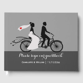 Livro De Visitas Noiva De Tandem Bike E Casamento Personalizado Do