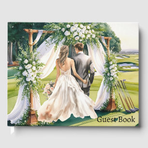 Livro De Visitas Noiva e noivo de casamento de golfe no campo