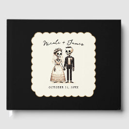 Livro De Visitas Noiva Esqueleto de Desenho Animado + Noivo Casamen