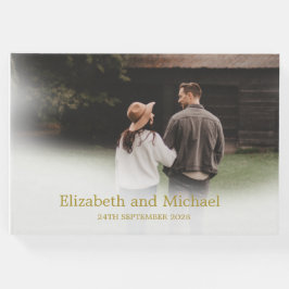 Livro De Visitas Noivado Fotografia Dourada do Elegante