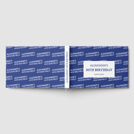 Livro De Visitas Nome Azul Marinho Branco Aniversário