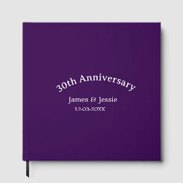 Livro De Visitas nome data aniversário de 30 anos de casamento roxo