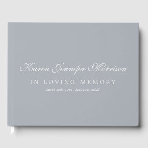Livro De Visitas Nome Elegante Da cinza Em Script No Loving Memory