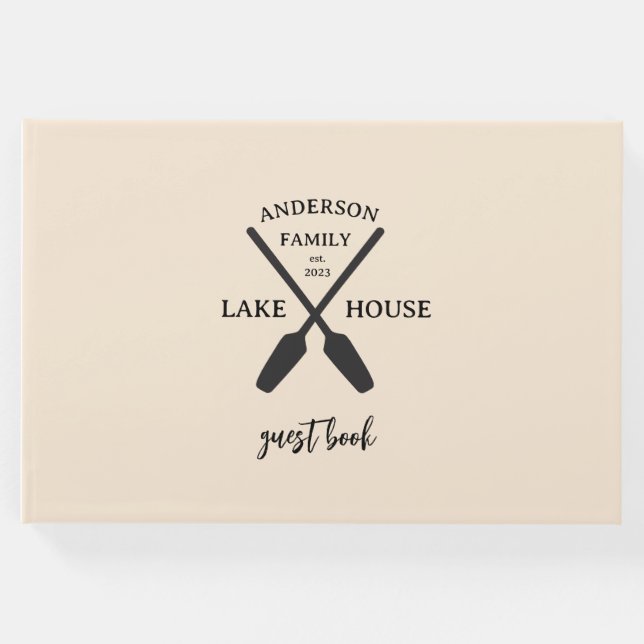 Livro De Visitas Nome Personalizado da Família Lake House (Frente)