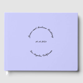 Livro De Visitas Nome personalizado Elegante Data lavanda casamento