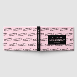 Livro De Visitas  Nome Preto Rosa Desmaiado Aniversário