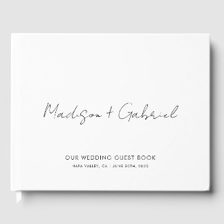 Livro De Visitas Nomes de Script de Casamento Manuscrito Moderno Mi