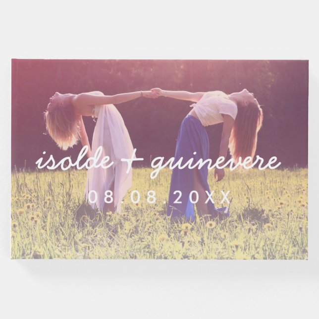 Livro De Visitas Nomes no casamento de fotos personalizadas de scri (Frente)