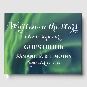 Livro De Visitas Norte Lights Aurora Starry Night Weding
