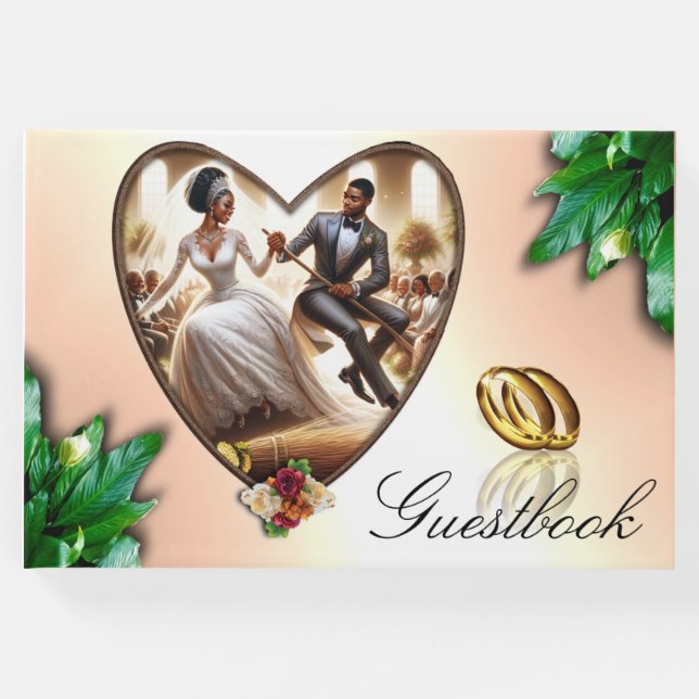 Livro De Visitas Nossa Felicidade do Dia do Casamento Elegante (Frente)