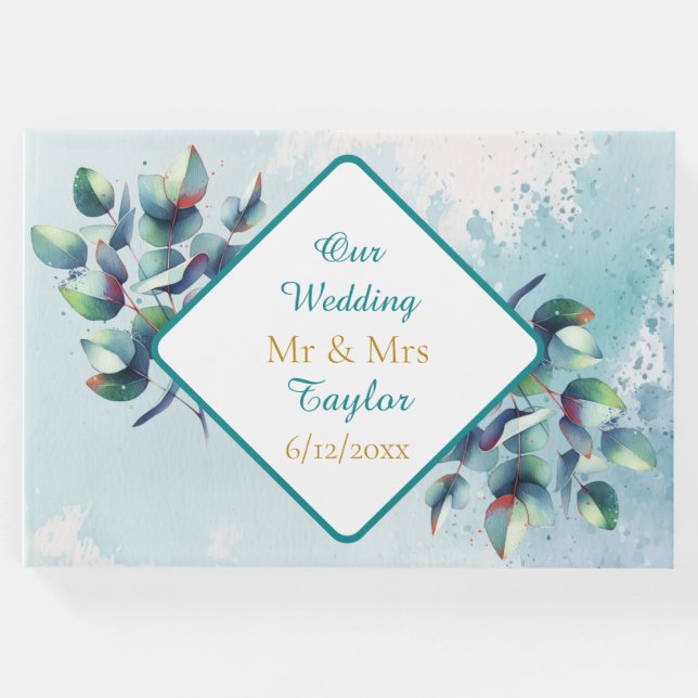 Livro De Visitas Nosso Casamento | Eucalyptus Botanical Greenery (Frente)
