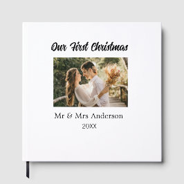 Livro De Visitas Nosso primeiro nome de foto de casal no Natal Sr &