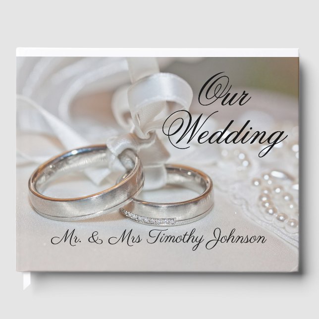 Livro De Visitas Nosso Travesseiro de Anel de Casamento (Frente)