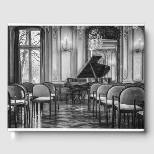 Livro De Visitas Notas Vazias Fotografia de Música Preta e Branca