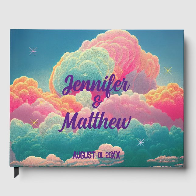 Livro De Visitas Nuvens Docentes De Algodão De Pastel Divertido (Frente)