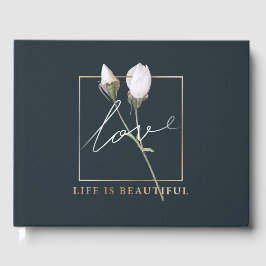 Livro De Visitas O Amor a Vida é Bela Rosas
