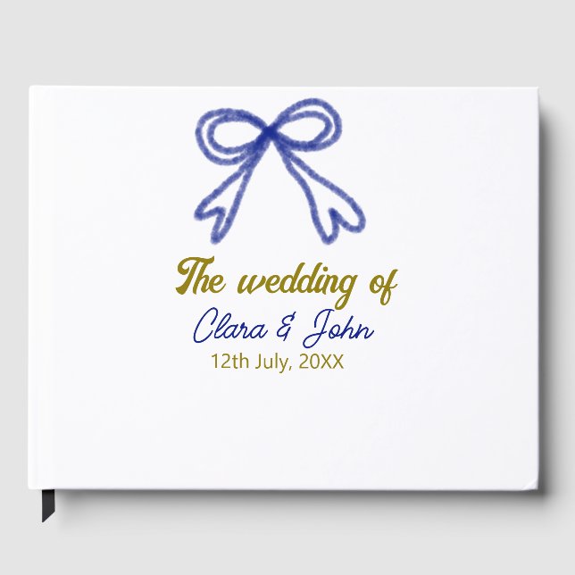 Livro De Visitas O casamento do casal nome do arco azul marinho dou (Frente)