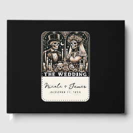 Livro De Visitas O CASAMENTO Esqueletos de Tarot Noiva e Noivo