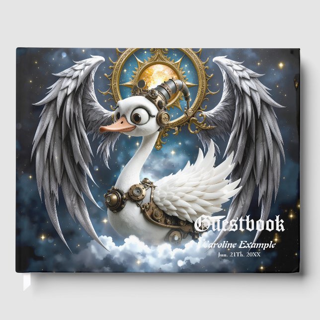 Livro De Visitas O Cisne Curioso de Relógio.  (Frente)