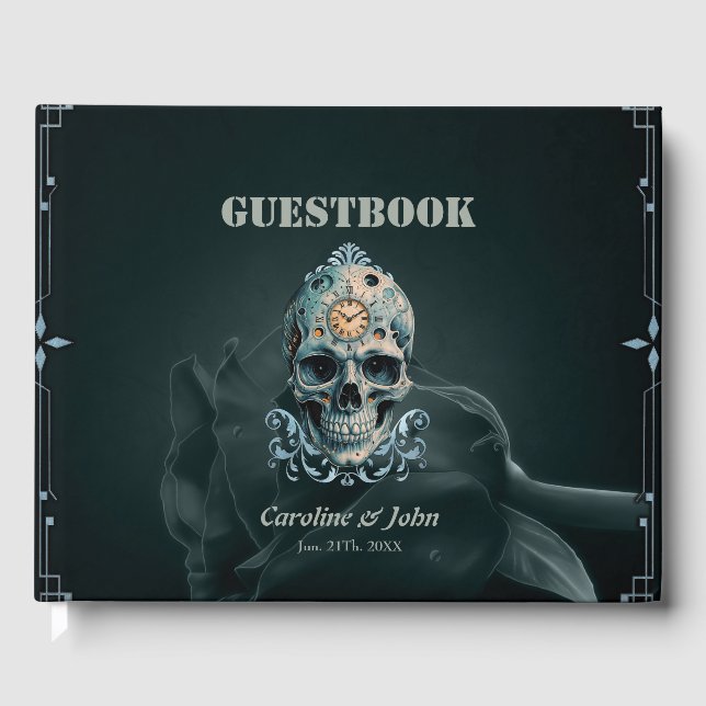 Livro De Visitas O crânio do tempo: algarismos romanos (Frente)