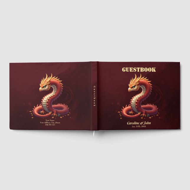 Livro De Visitas O dragão serpente dourado.  (Completo)