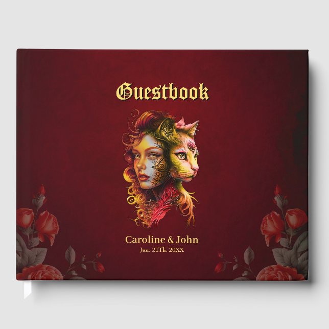 Livro De Visitas O segredo da simbiose de uma mulher e de um gato, (Frente)