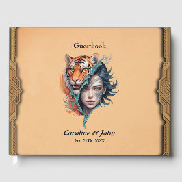 Livro De Visitas O tigre e a mulher, força e graça.