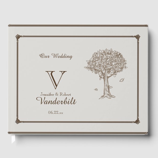 Livro De Visitas Oak Tree Sketch Wedch Guest Book (Frente)