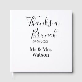 Livro De Visitas Obrigado um brunch pós-casamento nome data simples