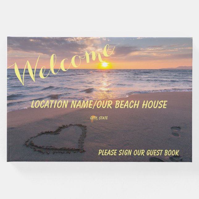 Livro De Visitas Ocean Sunset Beach House, B&B, restaurante bem-vin (Frente)
