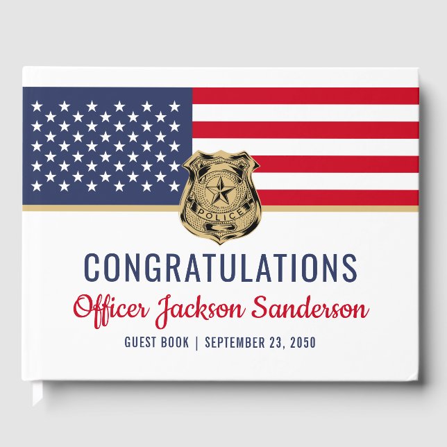 Livro De Visitas Oficial de Polícia - Reforma Militar Bandeira Amer (Frente)