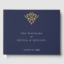 Livro De Visitas Old Money Navy Blue Wedding Guest Book