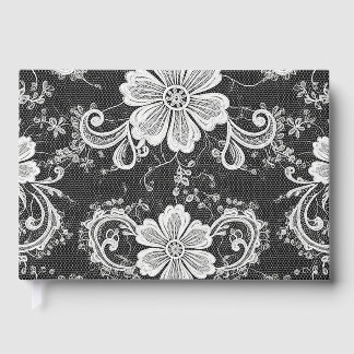 Livro De Visitas Olhar de Renda Floral