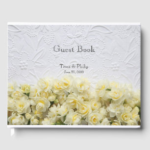 Livro De Visitas Olho branco gravado com narciso amarelo