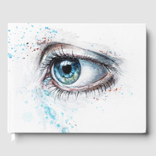 Livro De Visitas Olhos Azuis em Choro (tristeza, simpatia e depress (Frente)