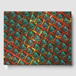 Livro De Visitas "Olhos de moldura" azuis, quadrados, arranhados ou