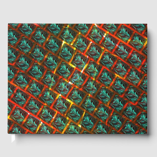 Livro De Visitas "Olhos de moldura" azuis, quadrados, arranhados ou (Frente)