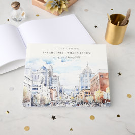 Livro De Visitas Omaha Nebraska Watercolor Landscape Wedding