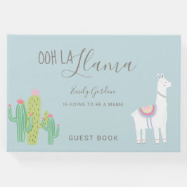 Livro De Visitas Ooh La Llama Chá de fraldas Blue Succulents Cute