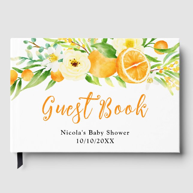 Livro De Visitas Oranges Citrus Baby Shower (Frente)