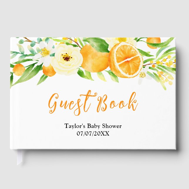 Livro De Visitas Oranges Citrus Baby Shower (Frente)