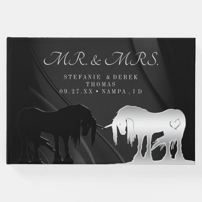 Livro De Visitas Os Unicórnios Místicos (espiral negra) (Frente)