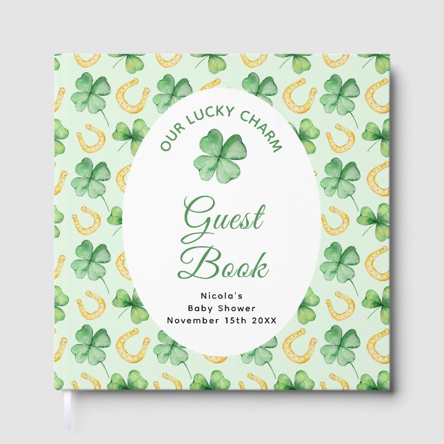 Livro De Visitas Our Lucky Charm St Patrick's Baby Shower (Frente)