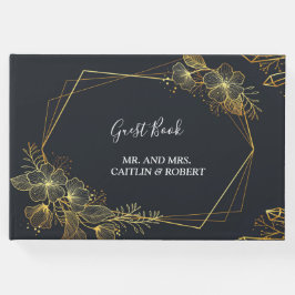 Livro De Visitas Ouro Frame Marinho