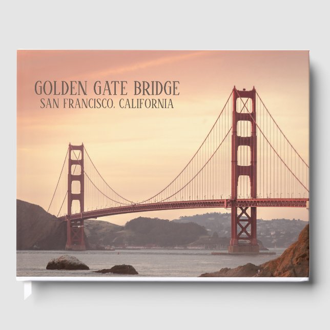 Livro De Visitas Ouro Gate Bridge San Francisco Califórnia (Frente)