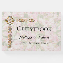 Livro De Visitas Ouro Jeweled Floral Wedding
